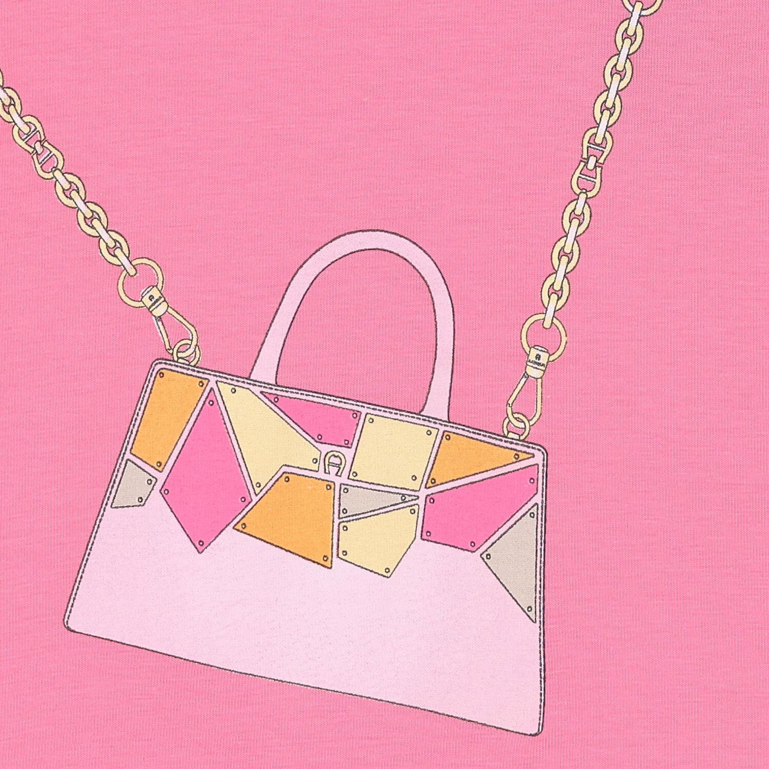 فستان بنات بطبعة حقيبة باللون الوردى, 3, hi-res