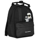 Girls Black Ikonik Logo Backpack, 1, hi-res