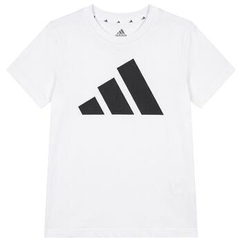 Boys White & Black Logo T-Shirt