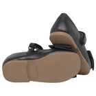 Younger Girls Black Flower Shoes, 1, hi-res