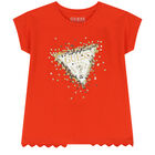 Girls Red Embellished Logo T-Shirt, 2, hi-res