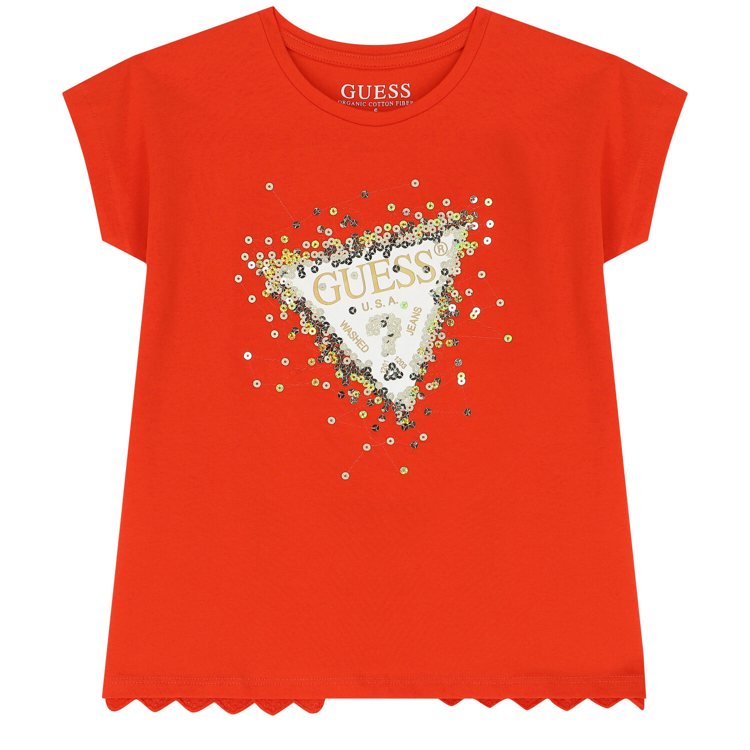 Girls Red Embellished Logo T-Shirt, 2, hi-res