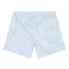Baby Boys White & Blue Barocco Shorts Set, 1, hi-res