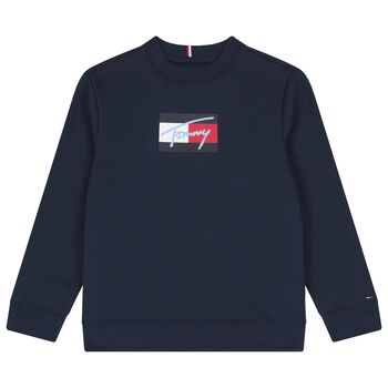 Boys Navy Blue Logo Sweatshirts