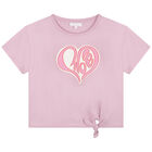 Girls Pink Logo T-Shirt, 4, hi-res