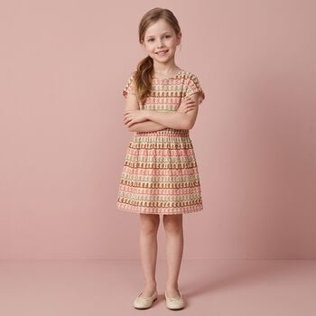 فستان بناتي محبوك متعدد الألوان