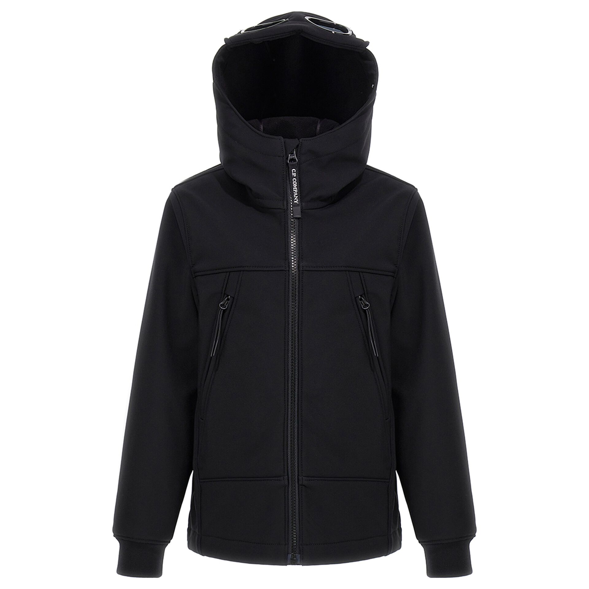 C.P Company Boys Black Hooded Jacket Junior Couture QA