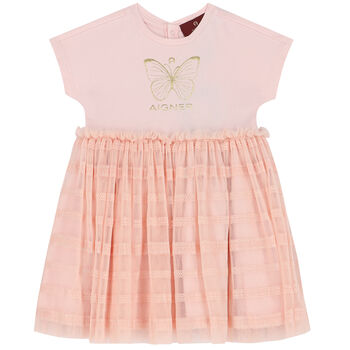 Younger Girls Pink Butterfly Dress