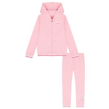 Girls Pink Logo Tracksuit