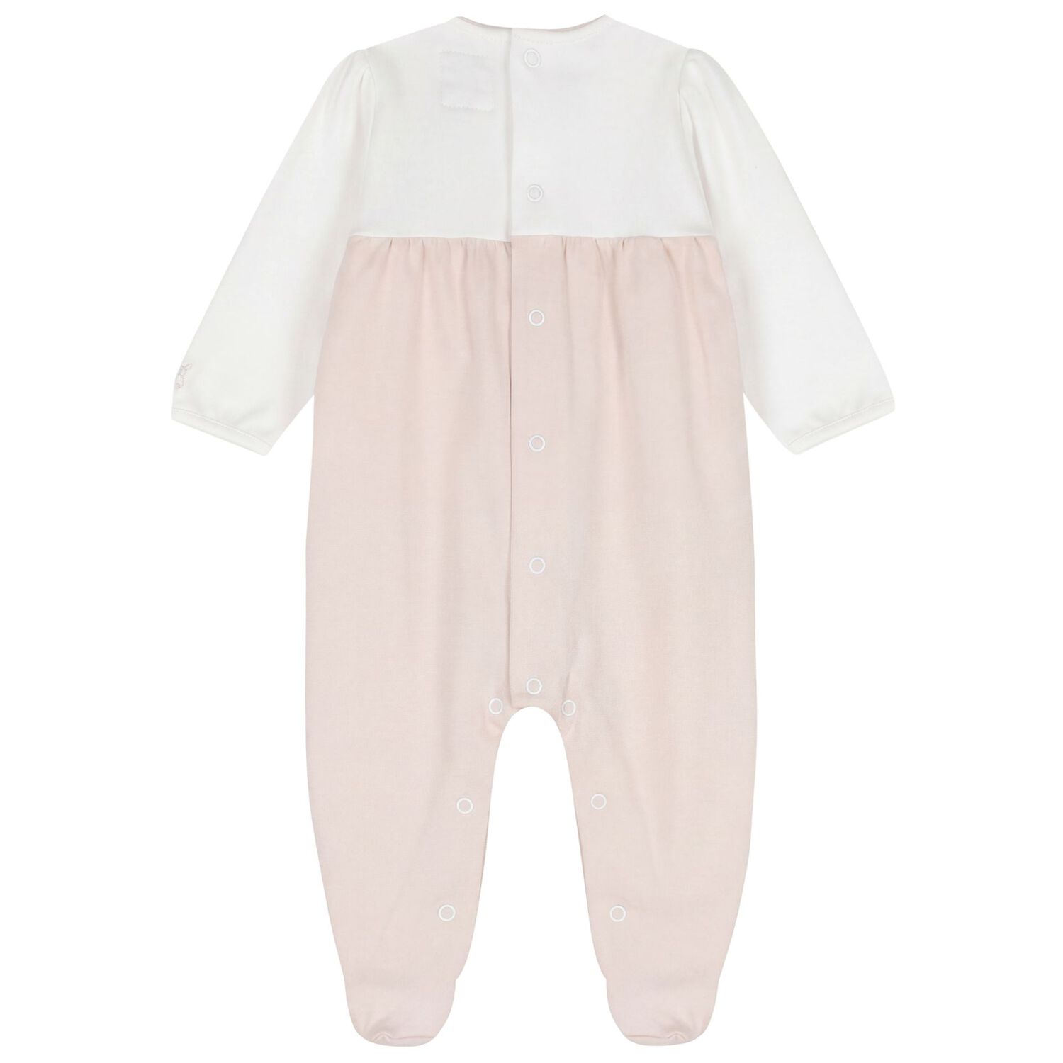 بدلة للبنات مزينة بنقوش زهور باللون الأبيض والبيج, 1, hi-res