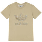 طقم شورت بالشعار مموه باللون البيج, 1, hi-res