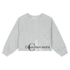 Girls Grey Logo Sweatshirt, 1, hi-res
