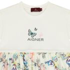 Girls Ivory Butterflies Logo Dress, 1, hi-res