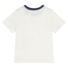 طقم شورت أولاد بالشعار باللون الأبيض والكحلي, 1, hi-res