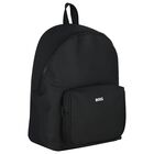 Boys Black Logo Backpack, 1, hi-res