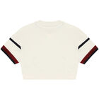 توب بنات بالشعار باللون العاجي, 1, hi-res