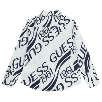 قميص بالشعار باللون الابيض للاولاد