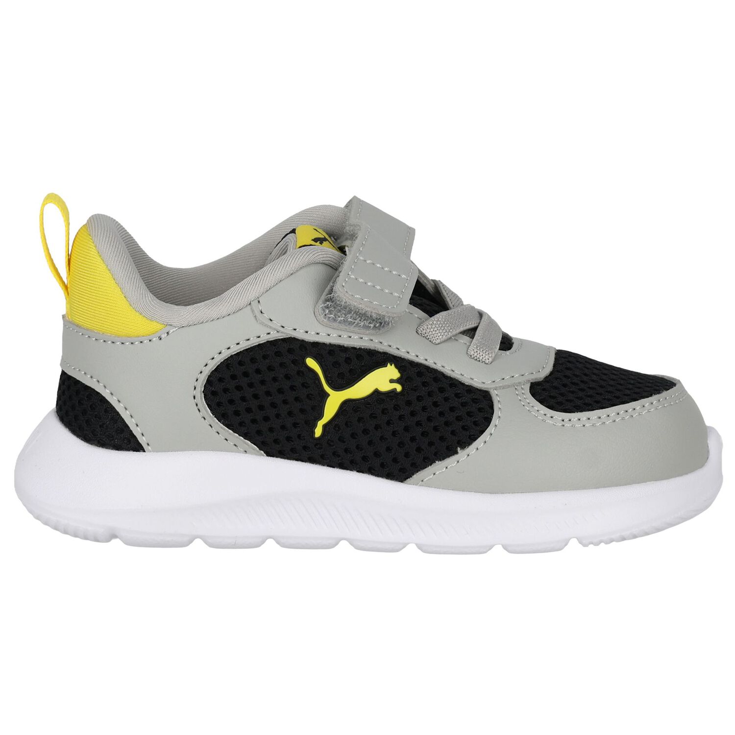 Younger Boys Grey & Black Fun Racer 2 AC Trainers, 1, hi-res
