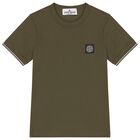 Boys Green Logo T-Shirt, 3, hi-res