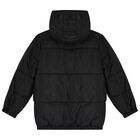 Black Logo Reversible Puffer Jacket, 1, hi-res