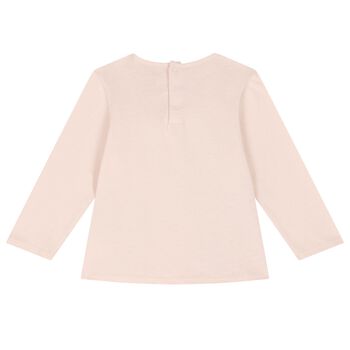 Younger Girls Pink Logo Long Sleeve Top
