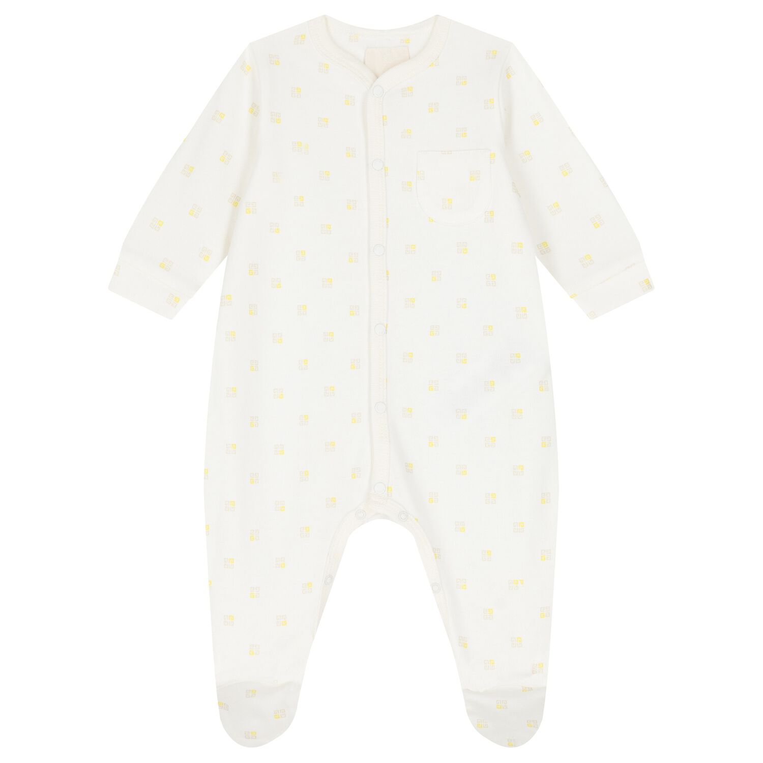 White Logo Babygrow, 1, hi-res