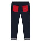 Boys Navy Blue & Red Tracksuit, 1, hi-res
