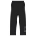 Girls Black Logo Trousers, 1, hi-res