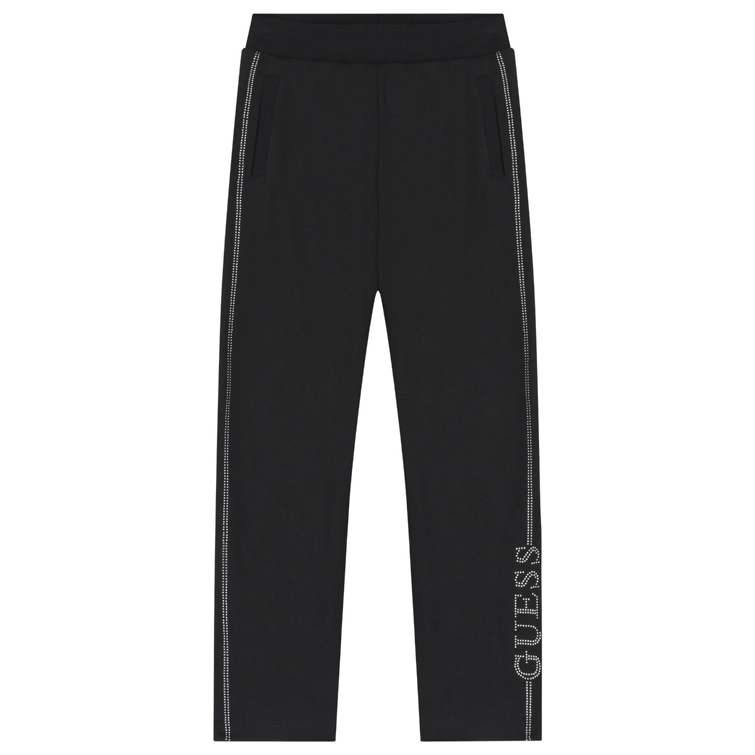 Girls Black Logo Trousers, 1, hi-res image number null