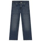 Boys Blue Logo Denim Jeans, 1, hi-res