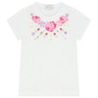 Girls White & Lilac Floral Skirt Set, 2, hi-res