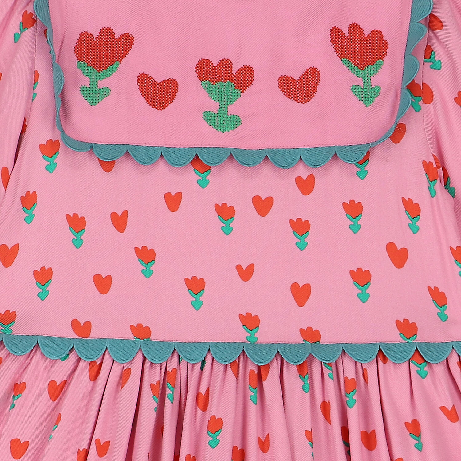 Girls Pink Tulips Dress, 1, hi-res