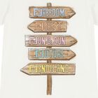 تيشيرت بالشعار باللون العاجى, 1, hi-res