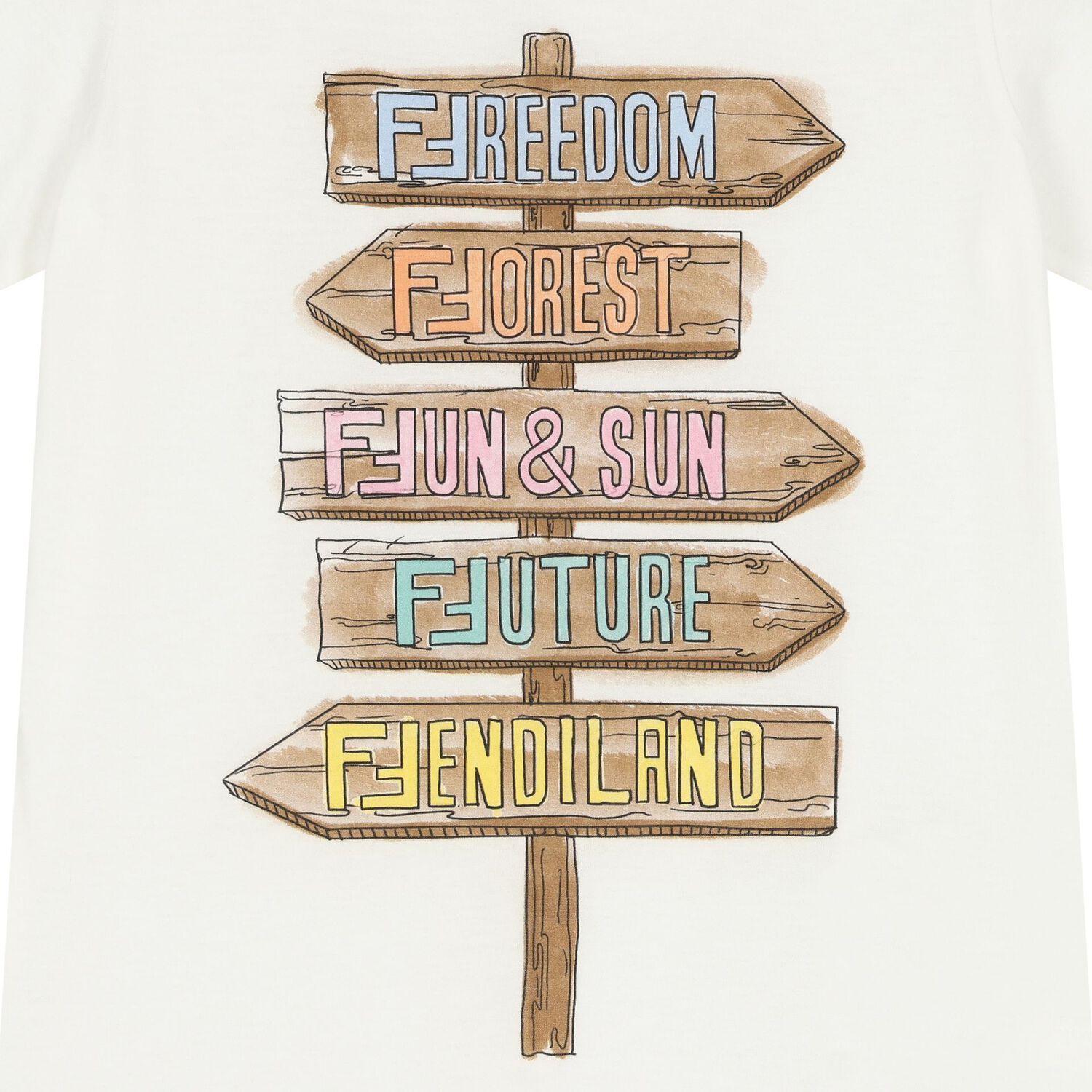 تيشيرت بالشعار باللون العاجى, 1, hi-res