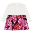 Younger Girls Pink & White Logo Orchidee Dress, 1, hi-res