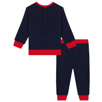 Baby Boys Navy & Red Logo Tracksuit