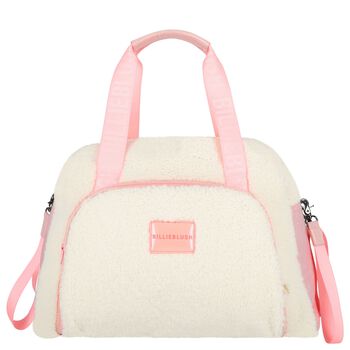 Baby Girls Ivory & Pink Sherpa Fleece Changing Bag