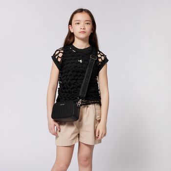 Girls Black Logo Handbag