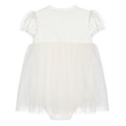Baby Girls White Glitter Bodysuit Dress Set, 2, hi-res