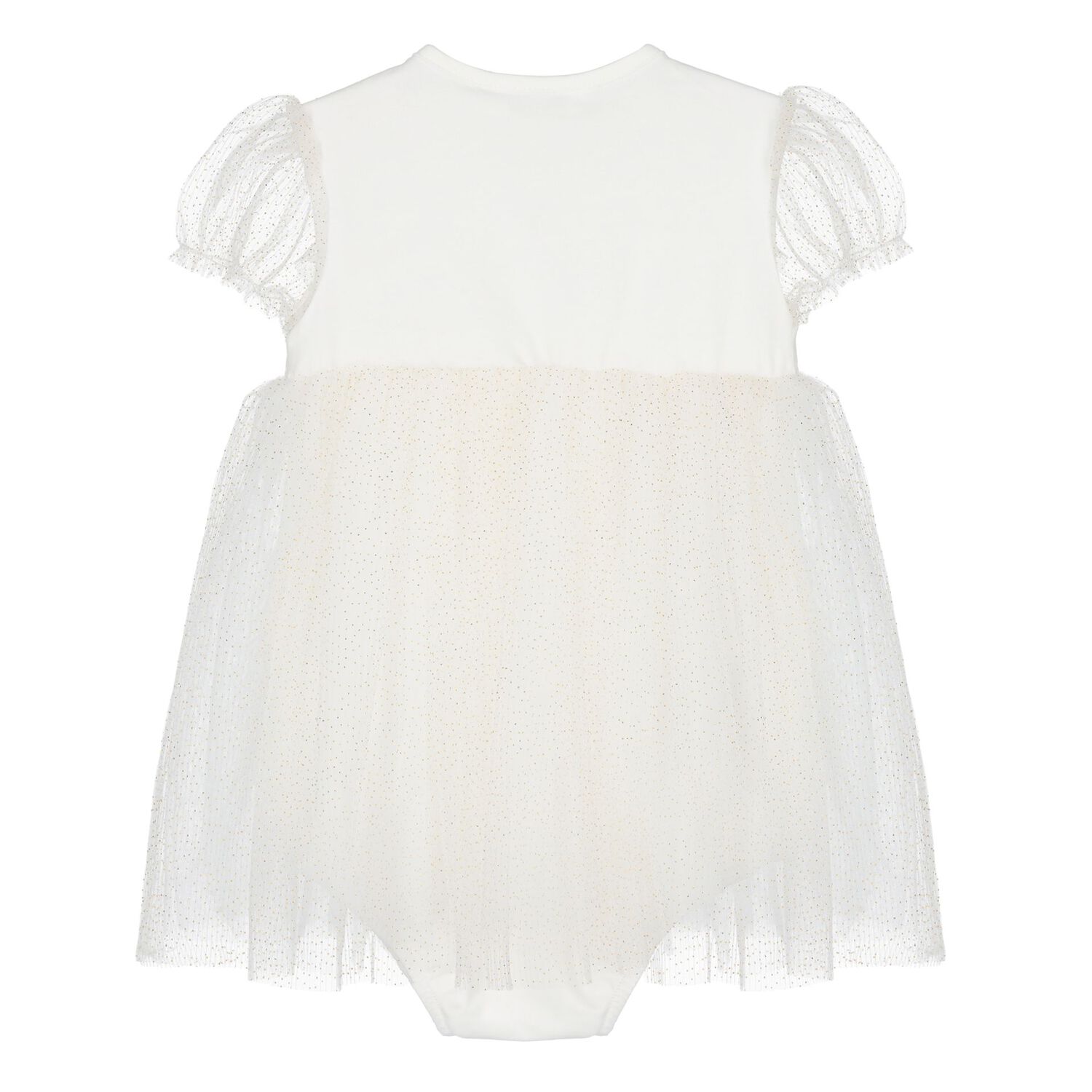 Baby Girls White Glitter Bodysuit Dress Set, 2, hi-res image number null