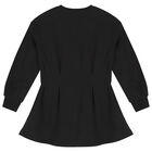 فستان بنات بالشعار باللون الاسود, 1, hi-res