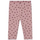 Younger Girls Pink Polka Dots Reversible Leggings, 1, hi-res