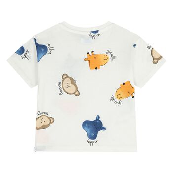 Younger Boys Ivory Animals T-Shirt