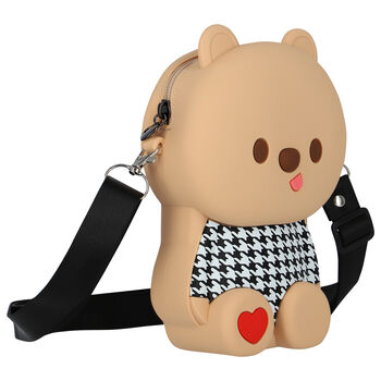 Girls Beige Teddy Bear Bag