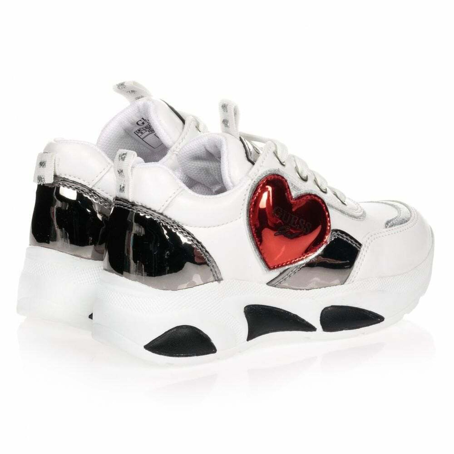 Girls White Chunky Trainers, 1, hi-res