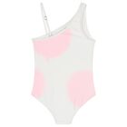 Girls Pink & White Logo Swimsuit, 1, hi-res