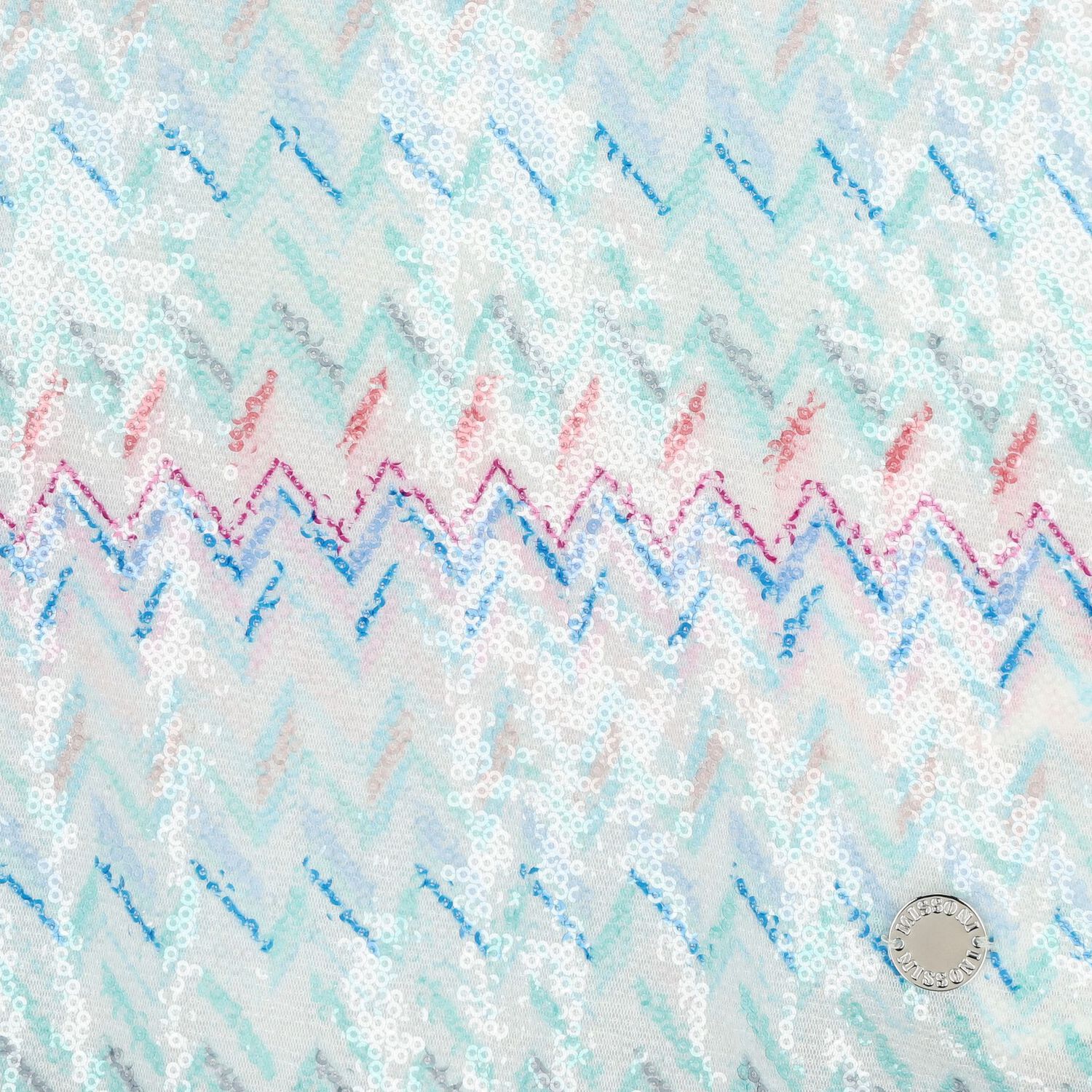 فستان بنات مزين بالترتر بشكل زجزاج باللون الازرق والابيض , 2, hi-res