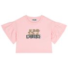 Girls Pink Teddy Bear Logo T-Shirt, 2, hi-res