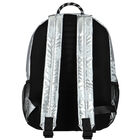 Girls Metallic Silver Logo Backpack, 1, hi-res