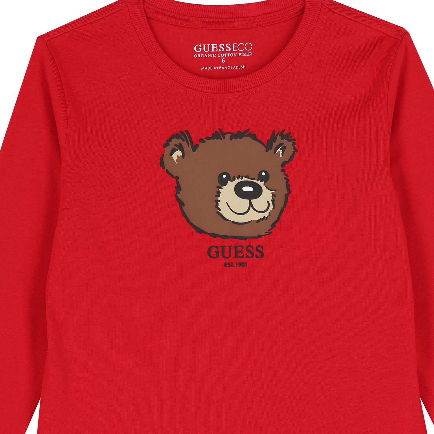 Boys Red Teddy Bear Long Sleeve Top, 2, hi-res image number null